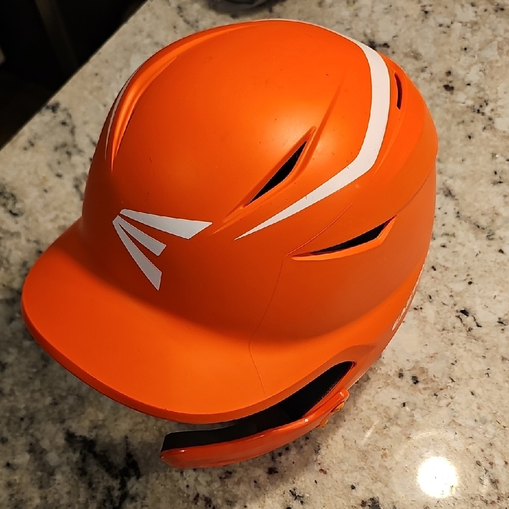 Easton Orange and White Baseball Helmet